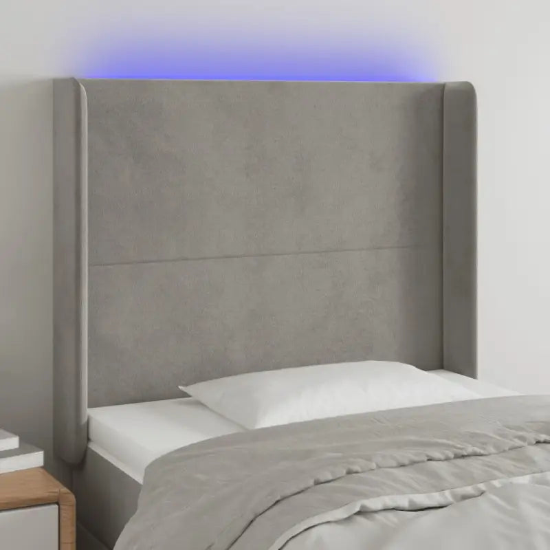 Klassiek LED-hoofdbord voor een moderne slaapkamer uitstraling - Lichtgrijs / 83 x 16 x 118/128 cm / 1 - Hoofdborden