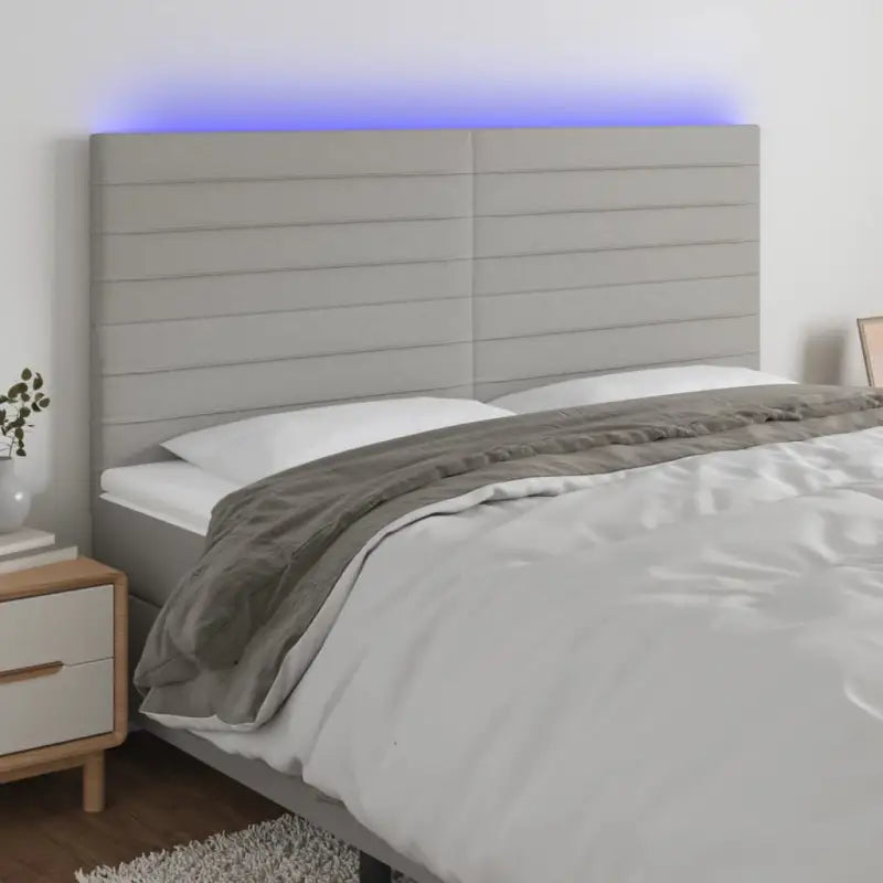 Klassiek LED Hoofdbord voor een moderne slaapkamer uitstraling - Lichtgrijs / 180 x 5 x 118/128 cm / 1 - Hoofdborden