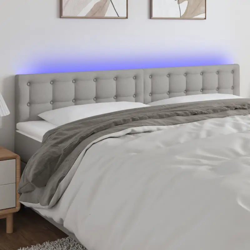 Klassiek LED Hoofdbord voor een moderne slaapkamer uitstraling - Lichtgrijs / 180 x 5 x 78/88 cm / 1 - Hoofdborden