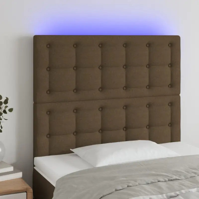 Klassiek LED Hoofdbord voor een moderne slaapkamer uitstraling - Donkerbruin / 90 x 5 x 118/128 cm / 1 - Hoofdborden