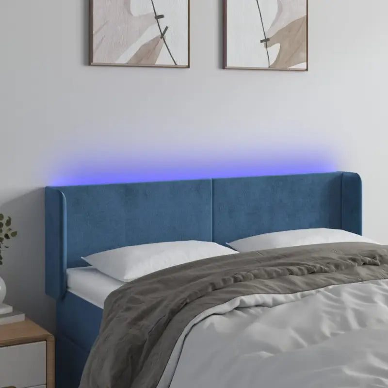 Klassiek LED-hoofdbord voor een moderne slaapkamer uitstraling - Donkerblauw / 147 x 16 x 78/88 cm / 1 - Hoofdborden