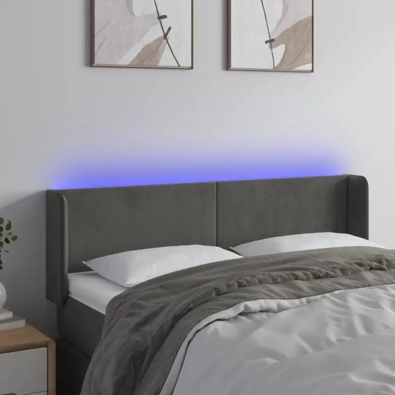 Klassiek LED-hoofdbord voor een moderne slaapkamer uitstraling - Donkergrijs / 147 x 16 x 78/88 cm / 1 - Hoofdborden