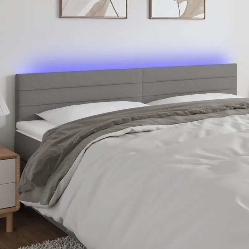 Klassiek LED Hoofdbord voor een moderne slaapkamer uitstraling - Donkergrijs / 160 x 5 x 78/88 cm / 1 - Hoofdborden