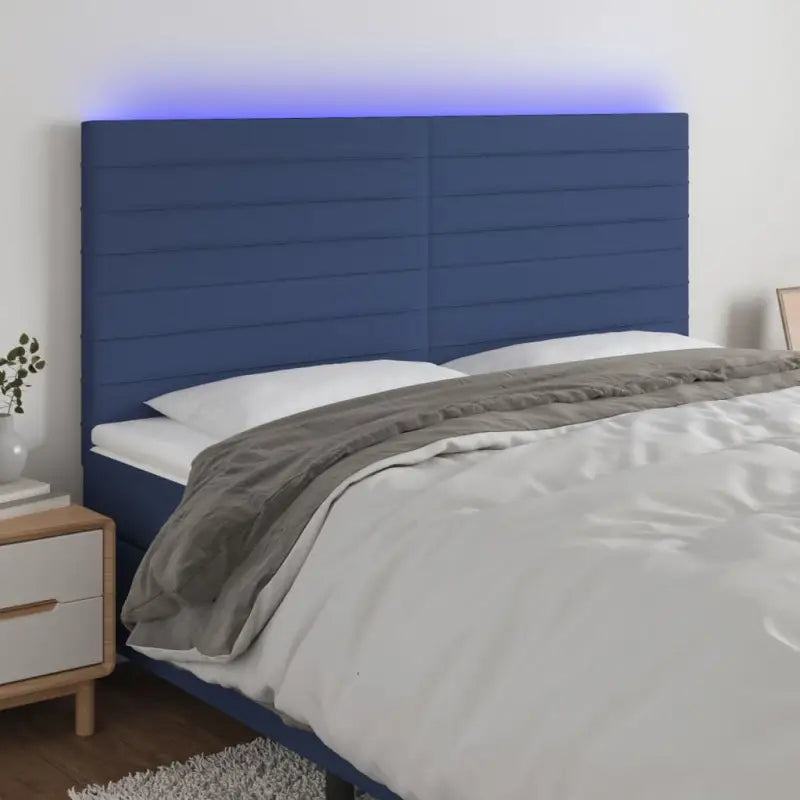 Klassiek LED Hoofdbord voor een moderne slaapkamer uitstraling - Blauw / 180 x 5 x 118/128 cm / 1 - Hoofdborden