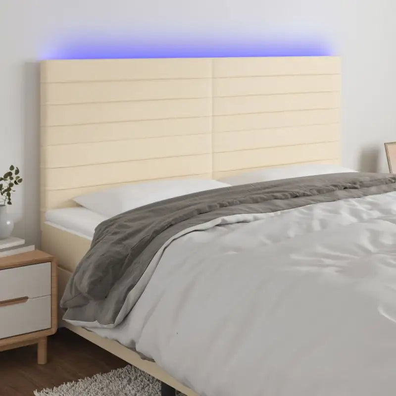 Klassiek LED Hoofdbord voor een moderne slaapkamer uitstraling - Crème / 160 x 5 x 118/128 cm / 1 - Hoofdborden