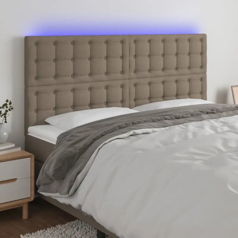 Klassiek LED Hoofdbord voor een moderne slaapkamer uitstraling - Taupe / 180 x 5 x 118/128 cm / 1 - Hoofdborden