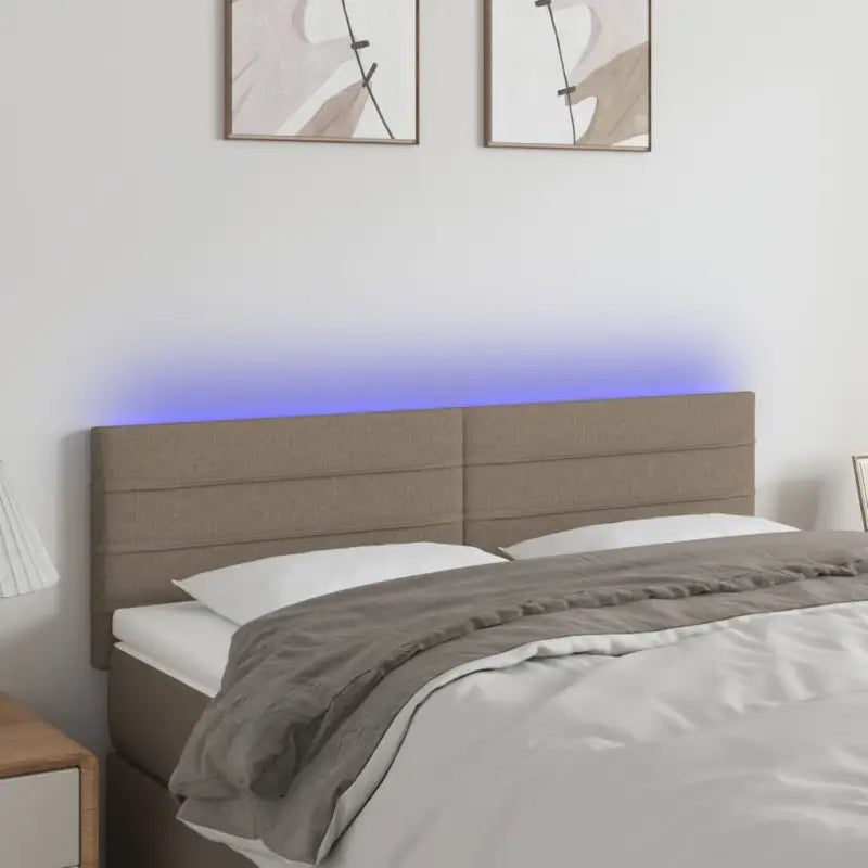 Klassiek LED Hoofdbord voor een moderne slaapkamer uitstraling - Taupe / 144 x 5 x 78/88 cm / 1 - Hoofdborden