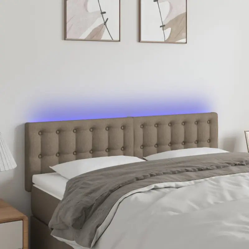 Klassiek LED Hoofdbord voor een moderne slaapkamer uitstraling - Taupe / 144 x 5 x 78/88 cm / 1 - Hoofdborden