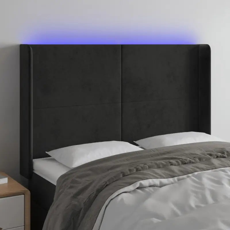 Klassiek LED-hoofdbord voor een moderne slaapkamer uitstraling - Zwart / 147 x 16 x 118/128 cm / 1 - Hoofdborden