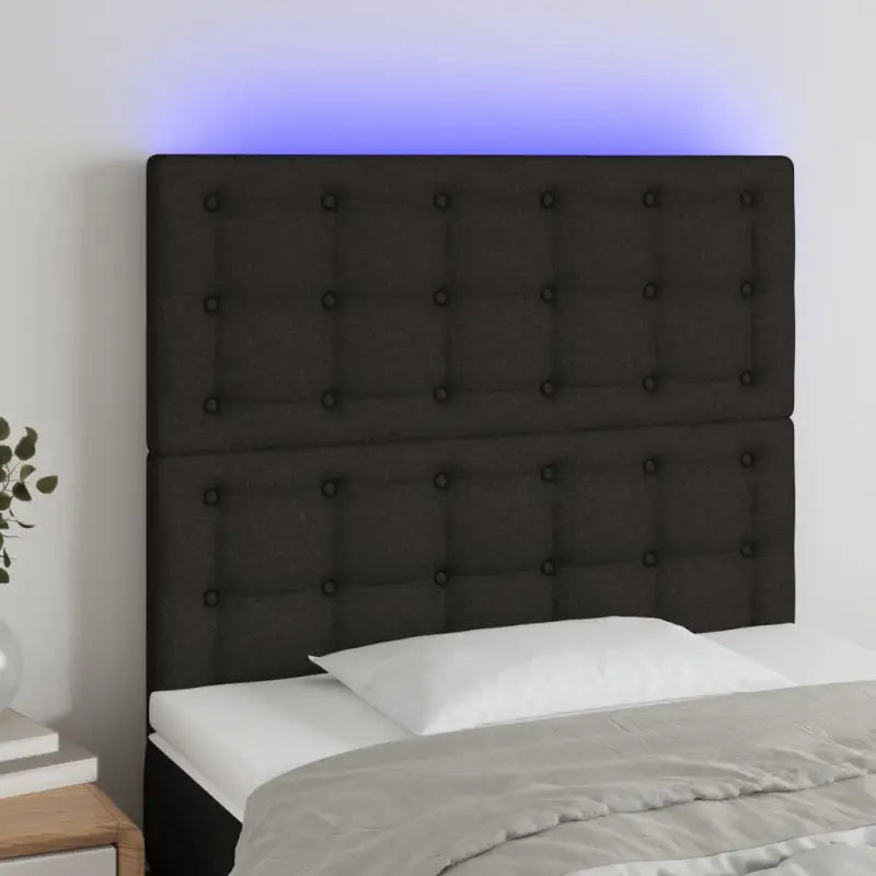 Klassiek LED Hoofdbord voor een moderne slaapkamer uitstraling - Zwart / 80 x 5 x 118/128 cm / 1 - Hoofdborden
