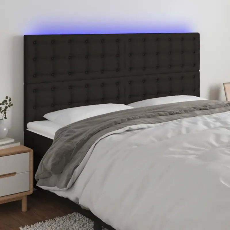 Klassiek LED Hoofdbord voor een moderne slaapkamer uitstraling - Zwart / 180 x 5 x 118/128 cm / 1 - Hoofdborden