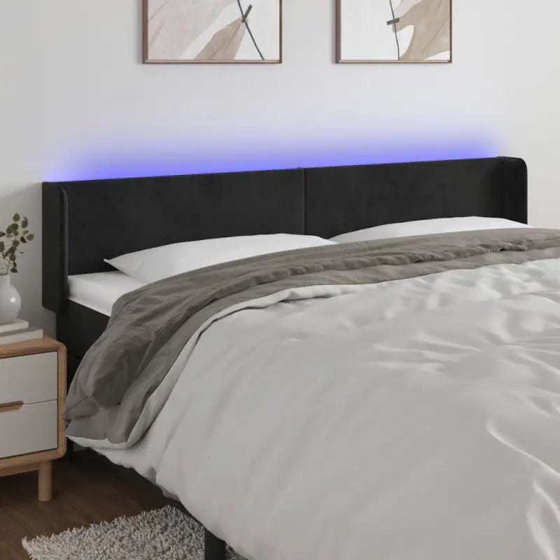 Klassiek LED-hoofdbord voor een moderne slaapkamer uitstraling - Zwart / 183 x 16 x 78/88 cm / 1 - Hoofdborden