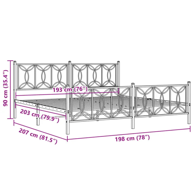 Klassiek metalen latten bedframe met extra opbergruimte - Bedden & bedframes