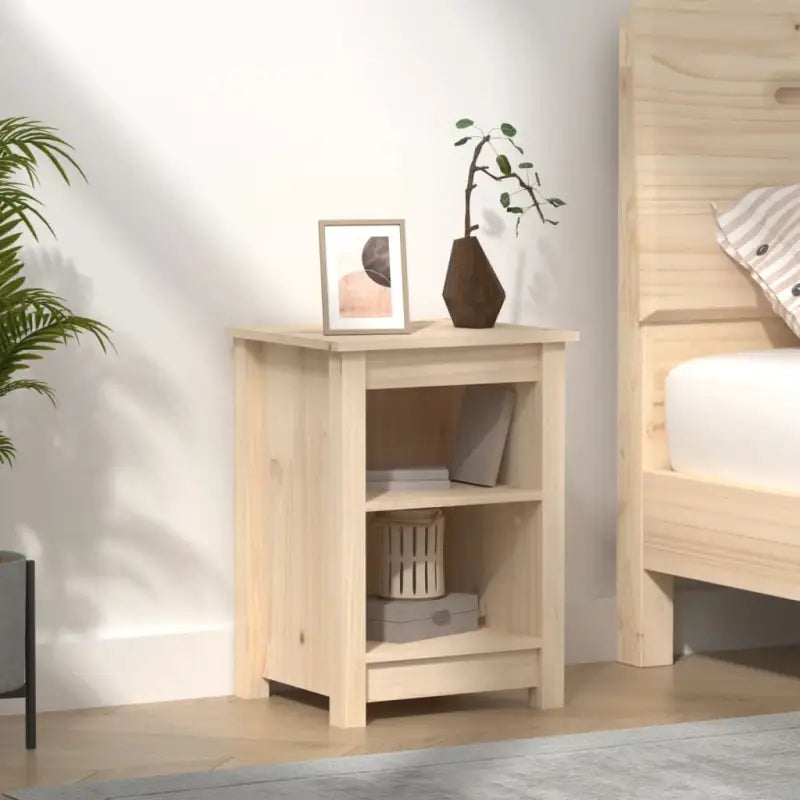 Klassiek nachtkastje van massief grenenhout met elegant ontwerp - Naturel / 1 - Nachtkastjes