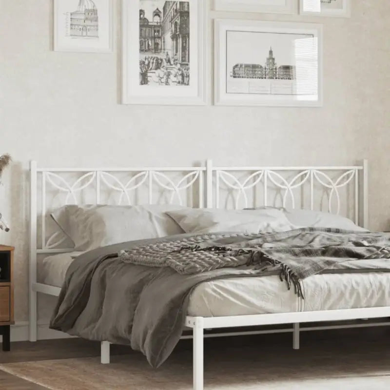 Klassiek stalen hoofdbord en voetbord voor een complete slaapkamer uitstraling - Wit / 193 cm / 1 - Hoofdborden