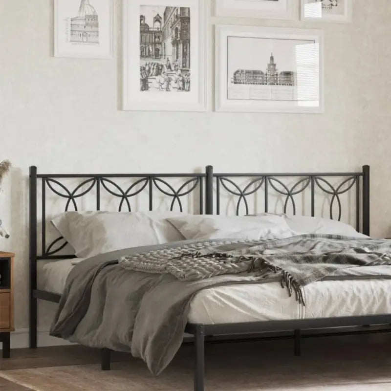 Klassiek stalen hoofdbord en voetbord voor een complete slaapkamer uitstraling - Zwart / 193 cm / 1 - Hoofdborden