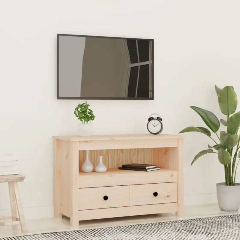 Klassiek Tv-meubel van massief grenenhout met natuurlijke uitstraling - Naturel / 1 - Tv-meubels