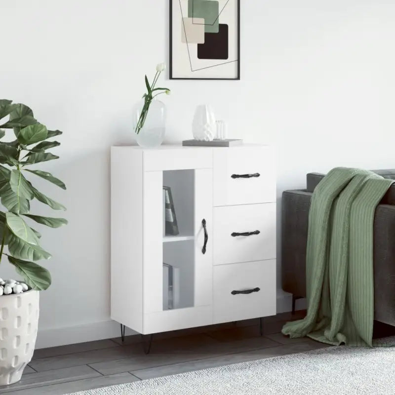 Klassieke dressoir van bewerkt hout voor een tijdloze uitstraling - Hoogglans wit / 1 - Dressoirs & buffetkasten