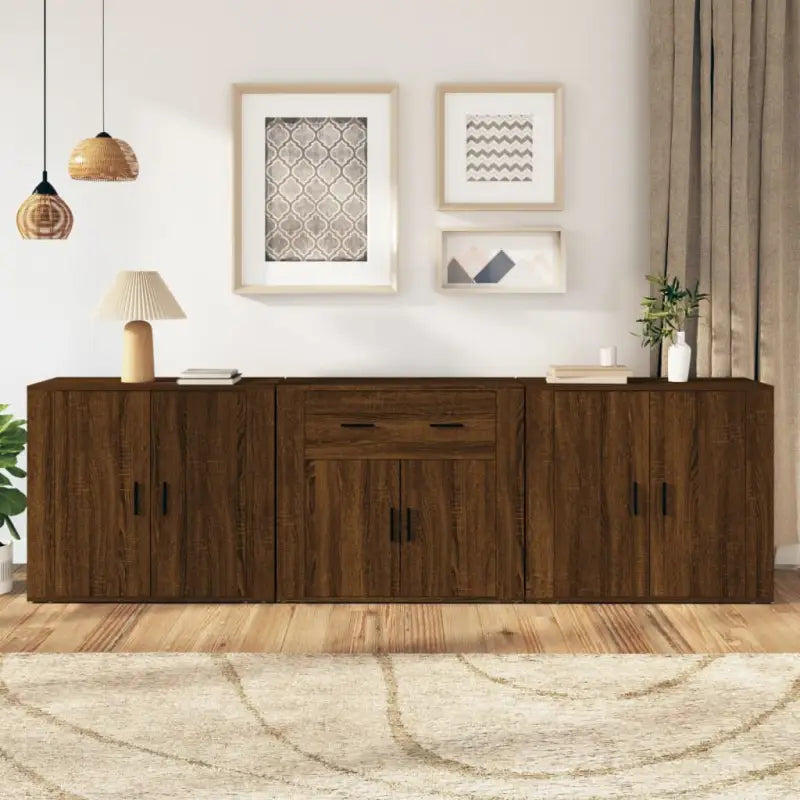Klassieke Dressoirs en Buffetkasten van Bewekt Hout voor een Tijdloze Look - bruin eikenkleur / 3 - Dressoirs &
