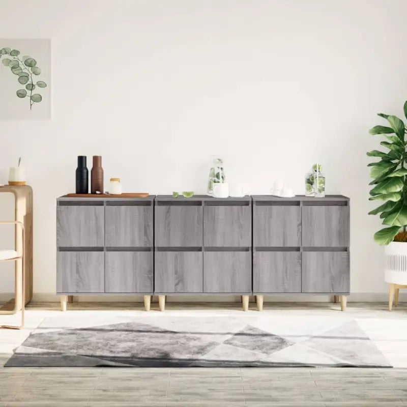 Klassieke dressoirs van bewerkt hout met tijdloze uitstraling - Grijs sonoma / 3 - Dressoirs & buffetkasten
