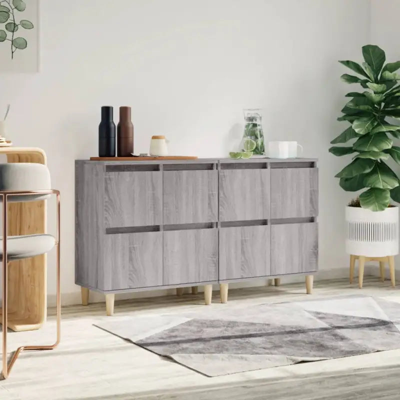 Klassieke dressoirs van bewerkt hout met tijdloze uitstraling - Grijs sonoma / 2 - Dressoirs & buffetkasten