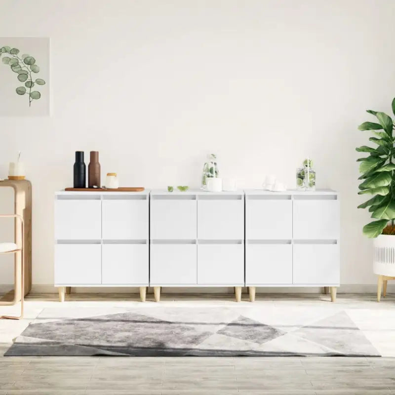 Klassieke dressoirs van bewerkt hout met tijdloze uitstraling - Wit / 3 - Dressoirs & buffetkasten