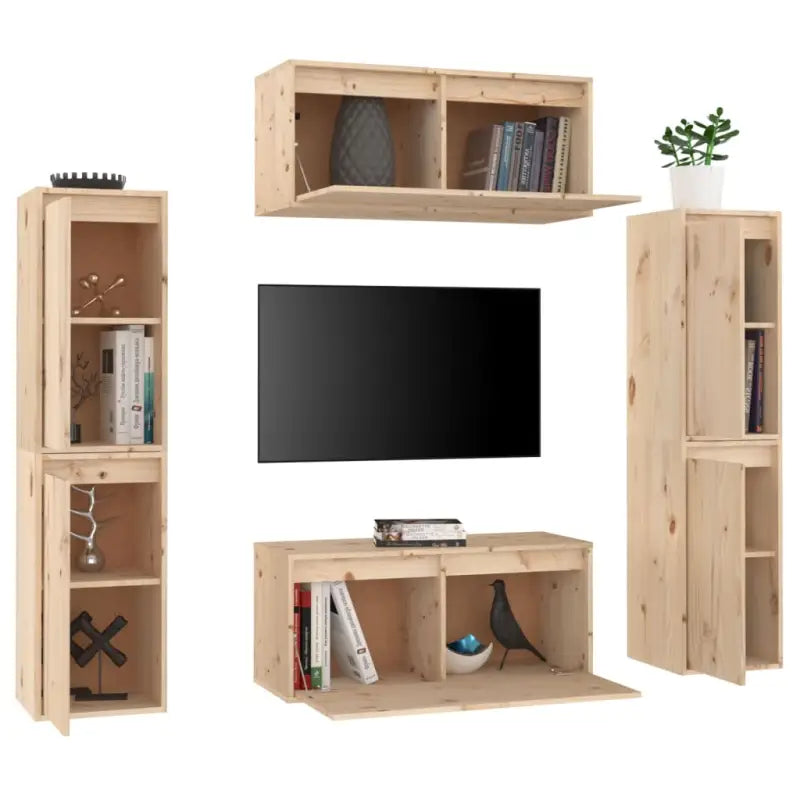Klassieke hang-tv-meubels van massief grenenhout voor een stijlvolle kamer - Tv-meubels