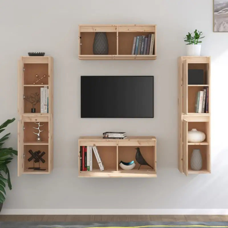 Klassieke hang-tv-meubels van massief grenenhout voor een stijlvolle kamer - Tv-meubels