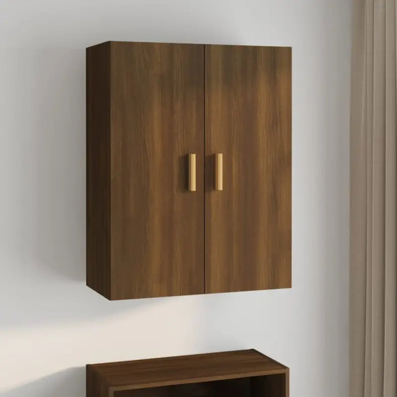 Klassieke hangkast van bewerkt hout met ruimtebesparend ontwerp - bruin eikenkleur / 1 - Dressoirs & buffetkasten