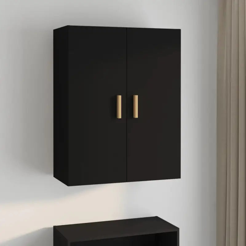 Klassieke hangkast van bewerkt hout met ruimtebesparend ontwerp - Zwart / 1 - Dressoirs & buffetkasten