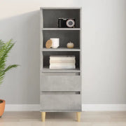 Klassieke hoge kast van bewerkt hout met houten poten en duurzame afwerking - Dressoirs & buffetkasten