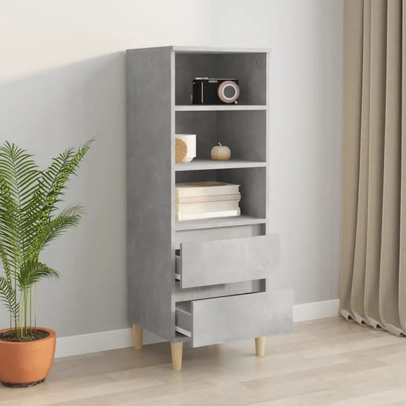 Klassieke hoge kast van bewerkt hout met houten poten en duurzame afwerking - Dressoirs & buffetkasten