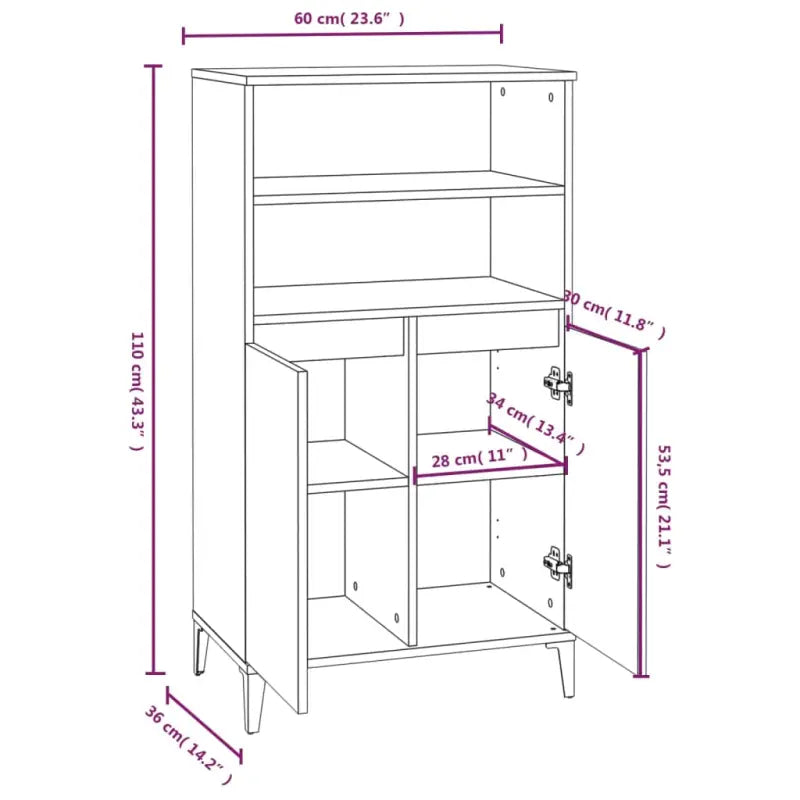 Klassieke hoge kast van bewerkt hout voor een stijlvolle inrichting - Dressoirs & buffetkasten