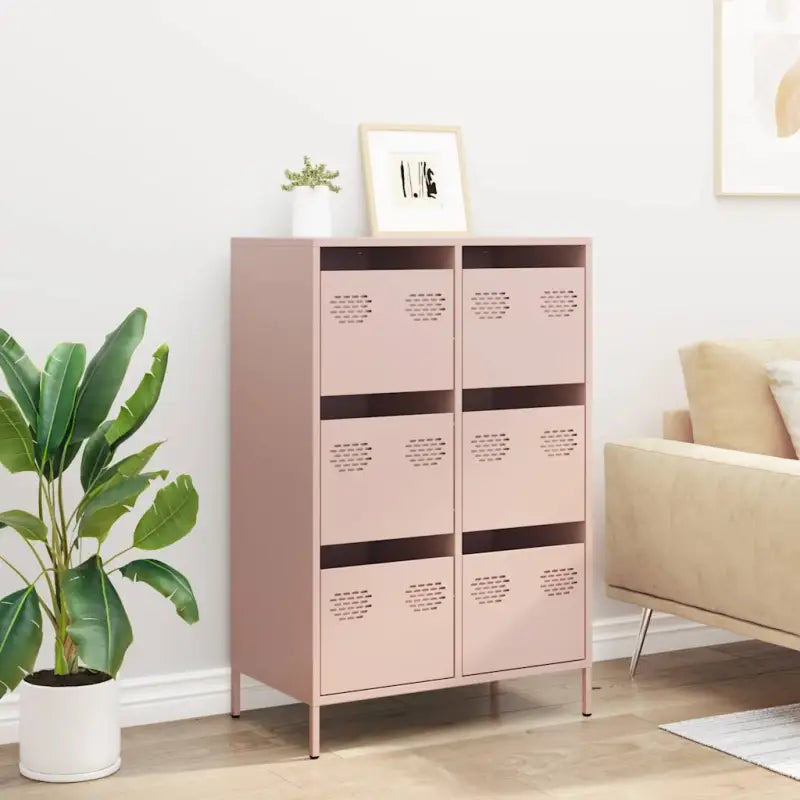 Klassieke hoge kast van koudgewalst staal voor interieur en kantoor - Dressoirs & buffetkasten