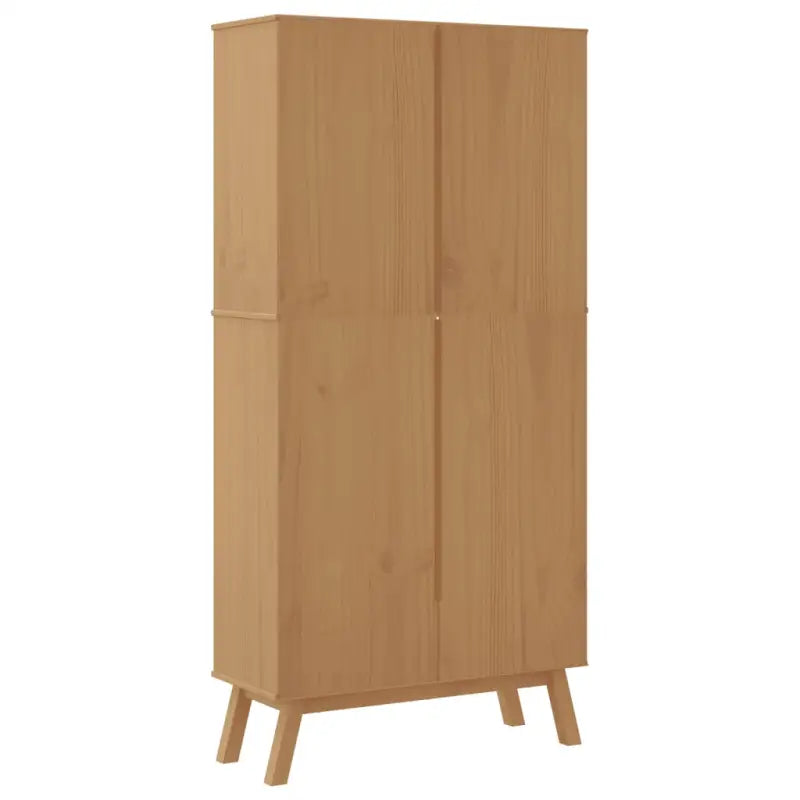 Klassieke houten boekenkast met massief grenenhout en houten poten - Bruin / 1 - Boekenkasten