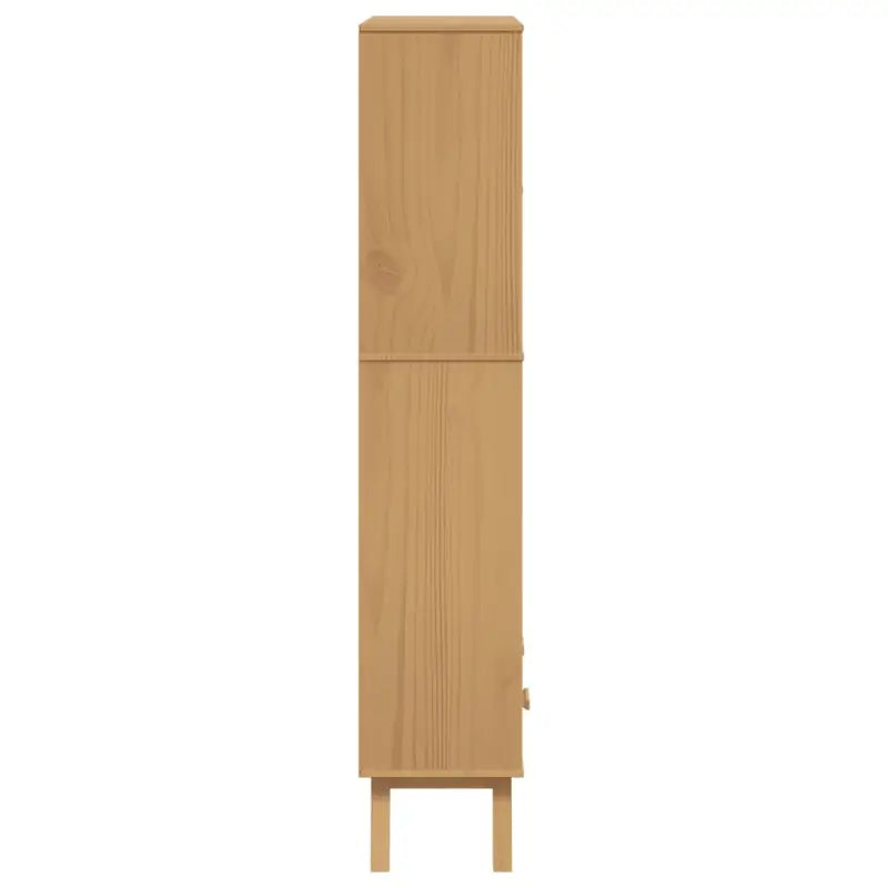Klassieke houten boekenkast met massief grenenhout en houten poten - Bruin / 1 - Boekenkasten