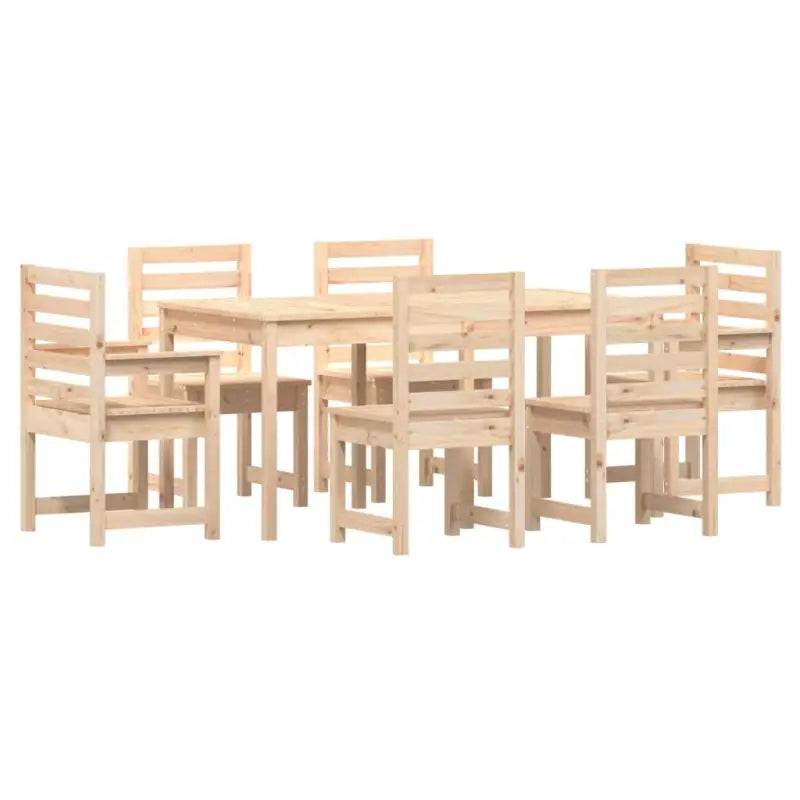 Klassieke houten tuinset van massief grenenhout met stevig tafelblad - Tuinsets