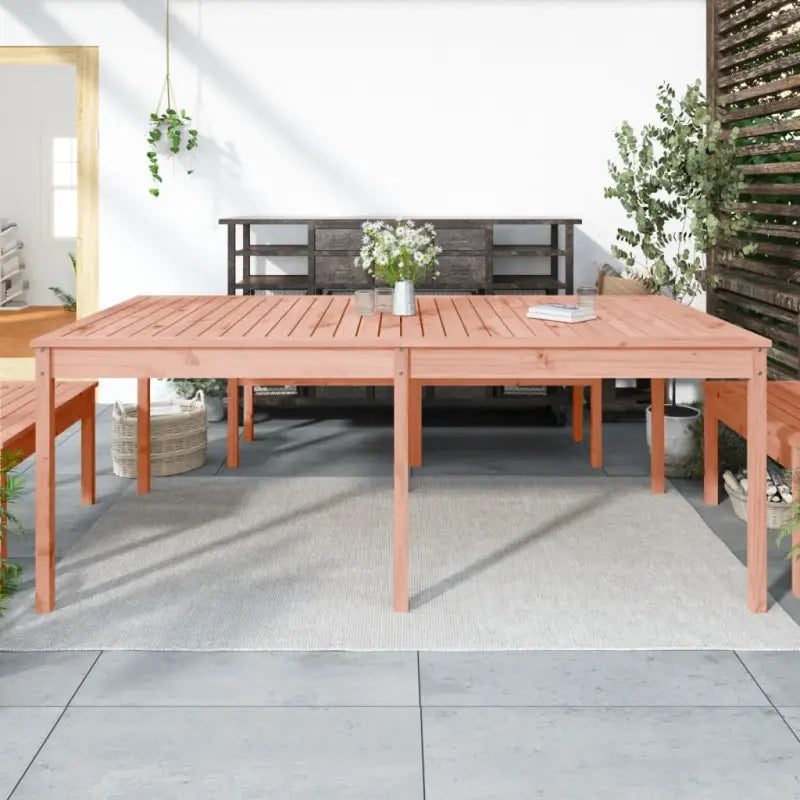 Klassieke houten tuintafel van massief grenenhout voor buiten - Natuurlijk douglashout / 203.5 x 100 x 76 cm / 1