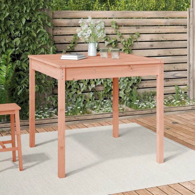 Klassieke houten tuintafel van massief grenenhout voor buiten - Natuurlijk douglashout / 82.5 x 82.5 x 76 cm / 1