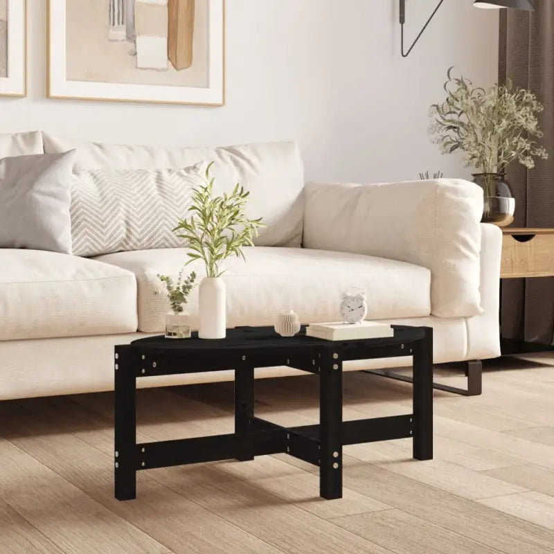 Klassieke salontafel van massief grenenhout met rustieke charme - Zwart / 87 x 48 x 35 cm / 1 - Salontafels