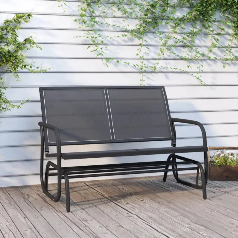Klassieke tuin schommelbank met duurzame textileen bekleding - Zwart / 1 - Schommelbanken