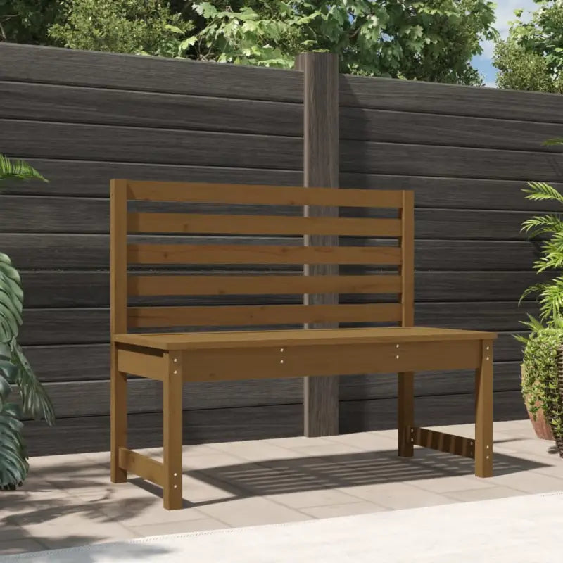 Klassieke tuinbank van massief Douglashout met gelat ontwerp - Honingbruin grenenhout / 109 x 48 x 91.5 cm / 1