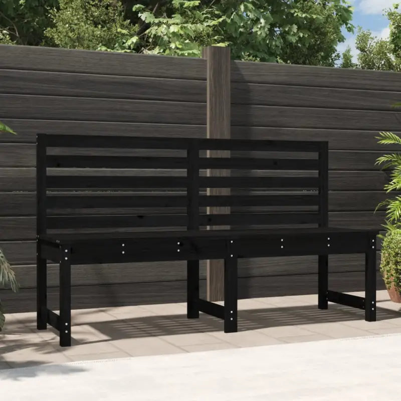 Klassieke tuinbank van massief Douglashout met gelat ontwerp - Zwart grenenhout / 157.5 x 48 x 91.5 cm / 1 - Tuinbanken