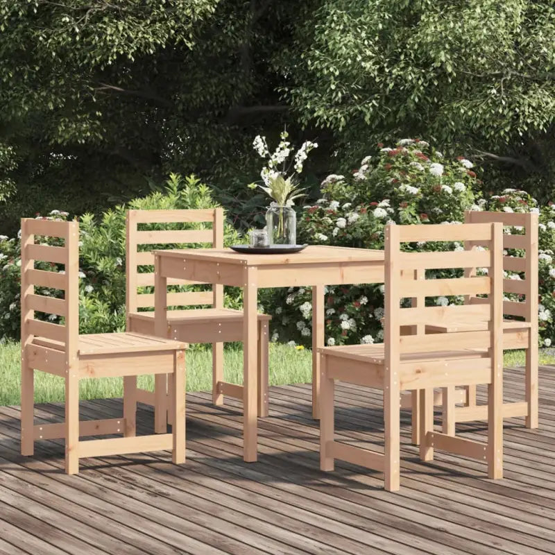 Klassieke tuinset van massief grenenhout met stevig tafelblad - Tuinsets