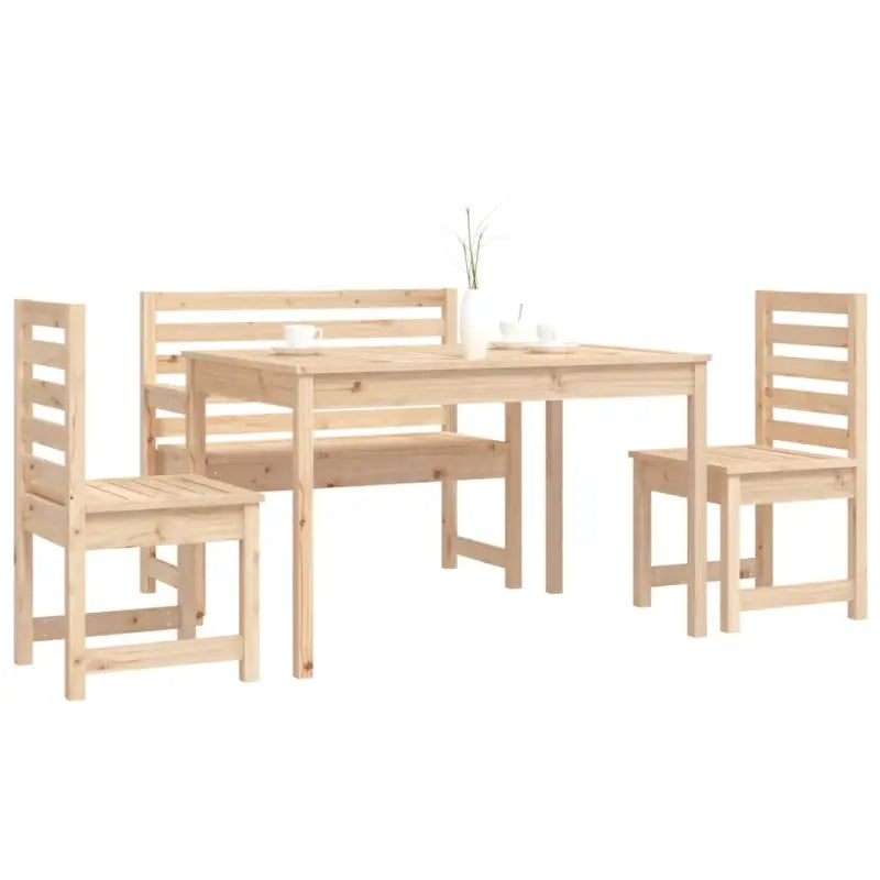 Klassieke tuinset van massief grenenhout met stevig tafelblad - Tuinsets