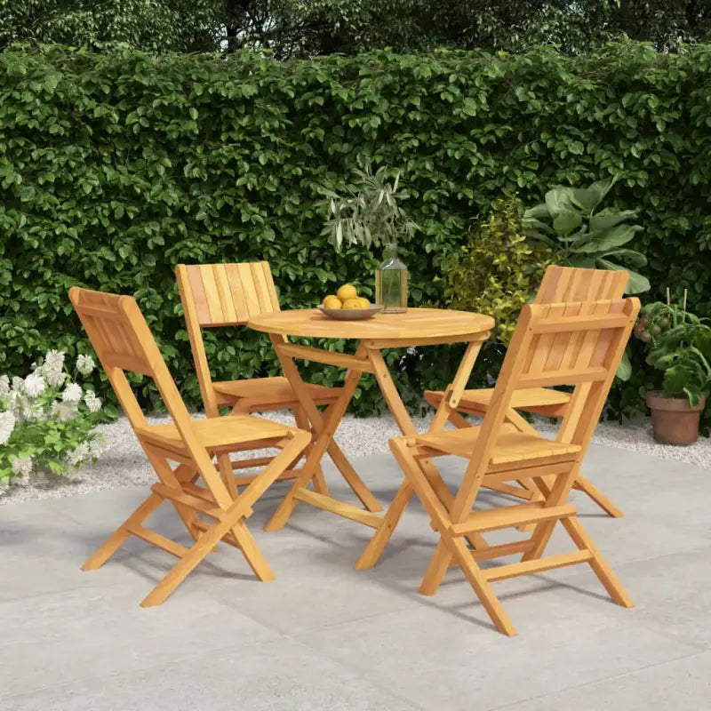 Klassieke tuinset van massief teakhout voor een comfortabele ervaring - Zonder armleuning / Rond - Tuinsets