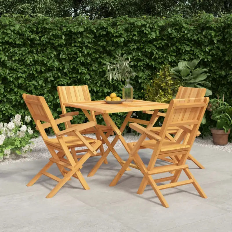 Klassieke tuinset van massief teakhout voor een comfortabele ervaring - Met armleuning / Vierkant - Tuinsets