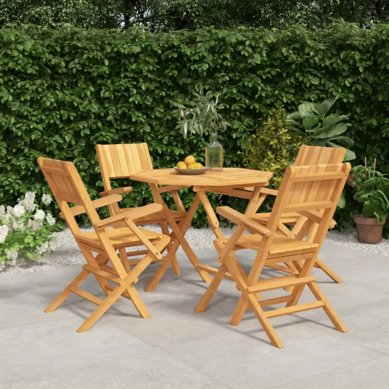 Klassieke tuinset van massief teakhout voor een comfortabele ervaring - Met armleuning / Achthoekig - Tuinsets