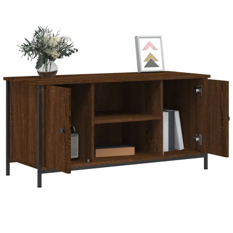 Klassieke Tv-meubel met bewerkt hout en ijzeren poten - Tv-meubels