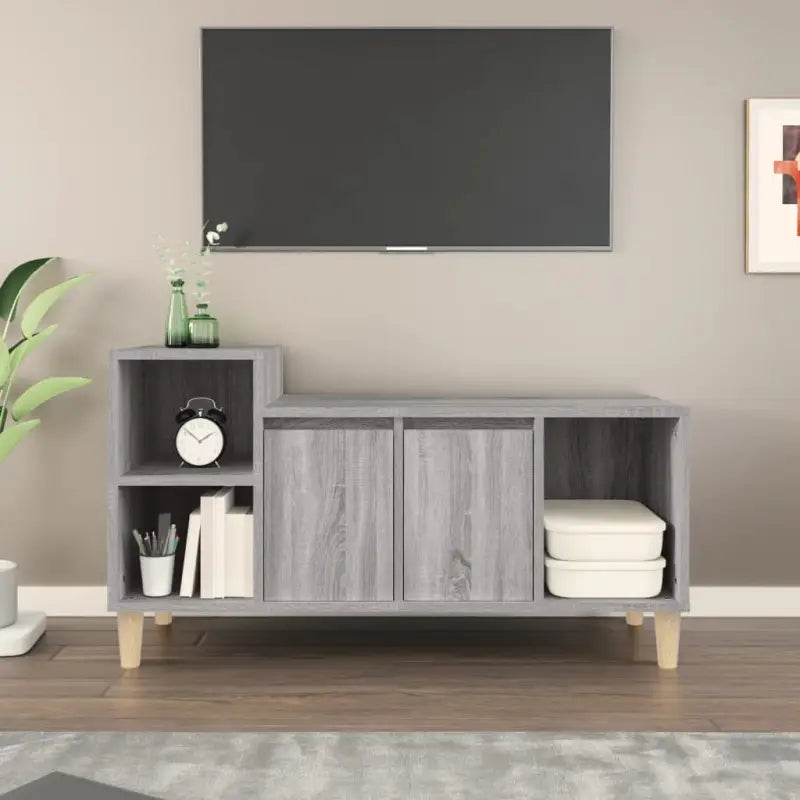 Klassieke Tv-meubel van bewerkt hout in grijs sonoma stijl - Tv-meubels
